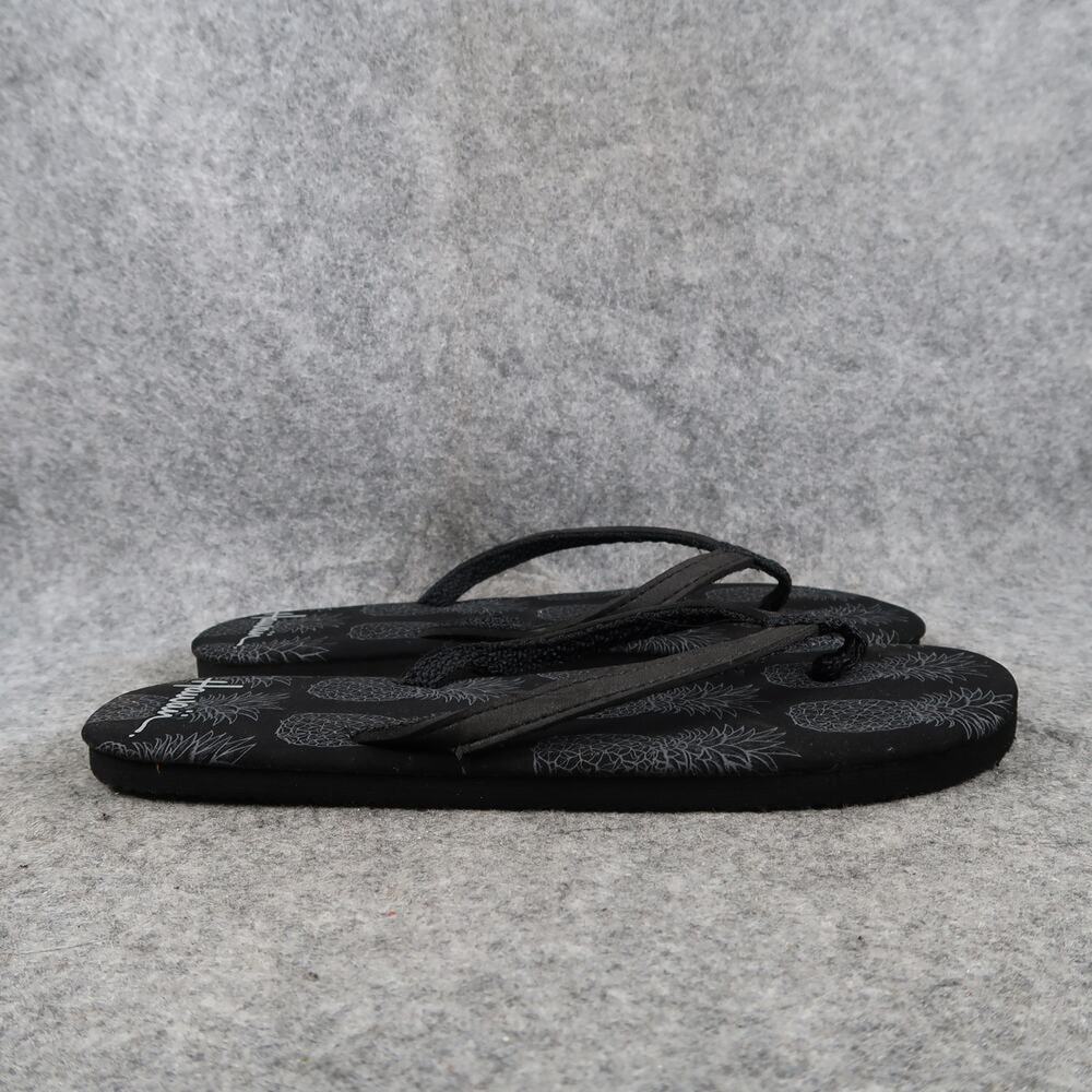Hawaii Shoes Womens 7 Sandals Flip Flops Casual Slip On Comfort Beach Surf Black